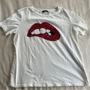SHEIN LIP BITING TEE